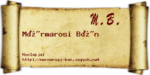 Mármarosi Bán névjegykártya